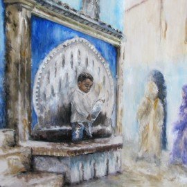 At the Fountain – canvas print